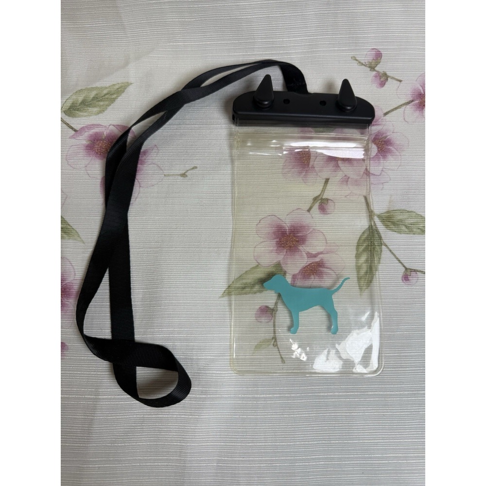 Victoria's Secret PINK Clear Waterproof Phone Pouch Dog Logo 24.5"